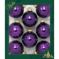 24x stuks glazen kerstballen 7 cm koningspaars - thumbnail