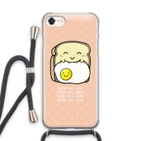 Sleep All Day: iPhone 8 Transparant Hoesje met koord