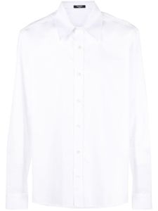 Balmain chemise en coton à logo brodé - Blanc