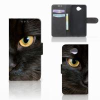 Microsoft Lumia 650 | Telefoonhoesje | Met pasjeshouder | Zwarte Kat