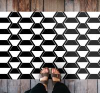 Geometrisch zwart-wit patroon vinyl tapijt