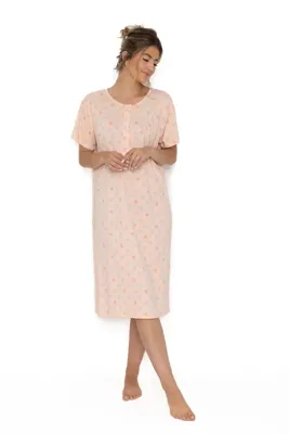 Cocodream dames nachthemd katoen dots - Korte mouw