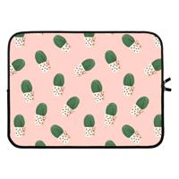 Cactusprint roze: Laptop sleeve 15 inch - thumbnail