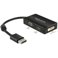 DeLOCK 0.16m DisplayPort/VGA+HDMI+DVI 0,16 m VGA (D-Sub)+ HDMI + DVI Zwart - thumbnail