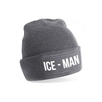 Ice-man muts - unisex - one size - grijs - apres-ski muts One size  -