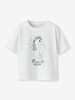 T-shirt voor meisjes met magische zeepaardjesprint NAME IT wit