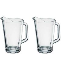 2x Glazen water of sap karaffen 1,5 L Conic - Waterkannen