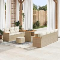 Tuinbankenset 10 pcs Beige poly rattan