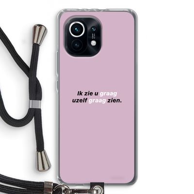 uzelf graag zien: Xiaomi Mi 11 Transparant Hoesje met koord