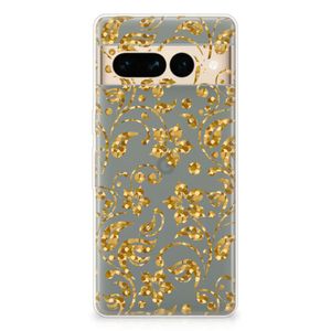 Google Pixel 7 Pro TPU Case Gouden Bloemen