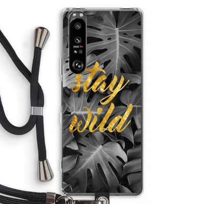 Stay wild: Sony Xperia 1 III Transparant Hoesje met koord