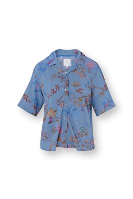 Pip Studio Flora Top Korte Mouw Bodhi Flower Blauw L Pip Studio Flora Top Korte Mouw Bodhi Flower Blauw L