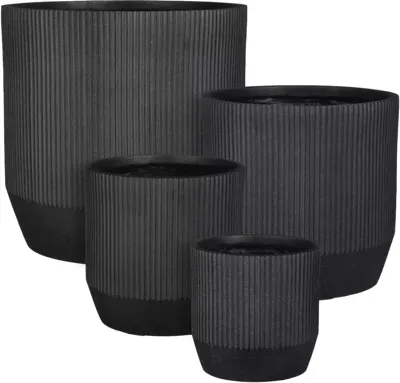 Mica Decorations bloempot nuovo keramiek 37x36cm zwart