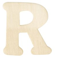 Houten letter R 4 cm - thumbnail