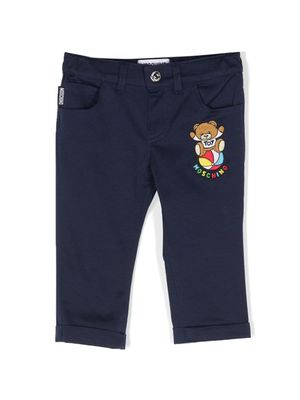 Moschino Kids pantalon chino Teddy Bear - Bleu