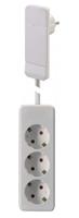 BACHMANN SmartPlug platte connector, met 3x geaarde stekkerdoos, wit, 1,6 m