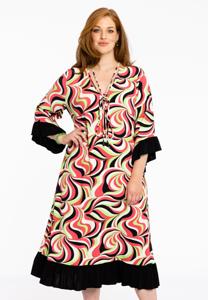 Yoek Jurk met ruches BONNY | Roze | Maat 54/56