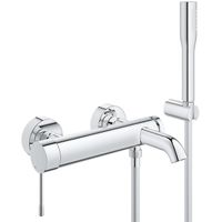 GROHE Essence New badkraan met omstel en koppelingen met douchegarnituur chroom 33628001 - thumbnail