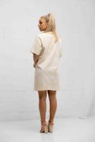 Malelions Firma T-Shirt Dress Dames Beige - Maat XS - Kleur: Beige | Soccerfanshop