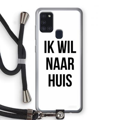 Ik wil naar huis: Samsung Galaxy A21s Transparant Hoesje met koord