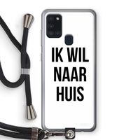 Ik wil naar huis: Samsung Galaxy A21s Transparant Hoesje met koord