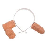 Penis diadeem - piemel hoofdband - kunststof - naturel kleur - vrijgezellenfeest   - - thumbnail