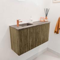 Toiletmeubel Mondiaz Joya Dlux | 81.6 cm | Meubelkleur Dusk | Faye wastafel Oza Wasbak Links | 1 kraangat