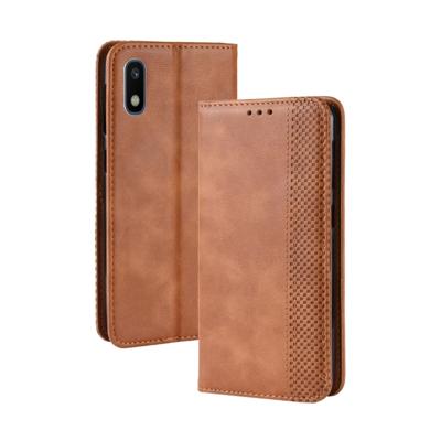 Magnetische Buckle retro Crazy Horse textuur horizontale Flip lederen case voor Galaxy A10e met houder & kaartsleuven & fotolijstjes (bruin)