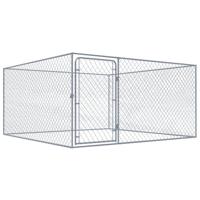Hondenkennel voor buiten 2x2x1 m gegalvaniseerd staal