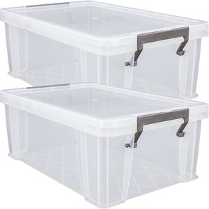 Allstore Opbergbox - 4x stuks - 10 liter - Transparant - 40 x 26 x 15 cm