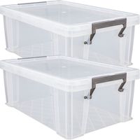 Allstore Opbergbox - 4x stuks - 10 liter - Transparant - 40 x 26 x 15 cm