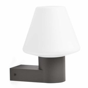 Wandlamp Mistu donkergrijs met witte kap PPMA 74432 74428 E27 fitting IP44
