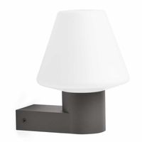 Wandlamp Mistu donkergrijs met witte kap PPMA 74432 74428 E27 fitting IP44