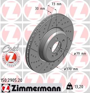 Remschijf COAT Z ZIMMERMANN, Remschijftype: Verzonken, u.a. für BMW