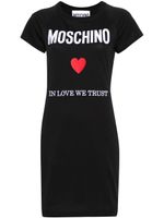 Moschino robe à logo brodé - Noir