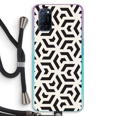 Crazy pattern: Oppo A52 Transparant Hoesje met koord