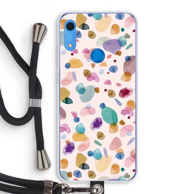 Terrazzo Memphis Pink: Huawei Y6s Transparant Hoesje met koord