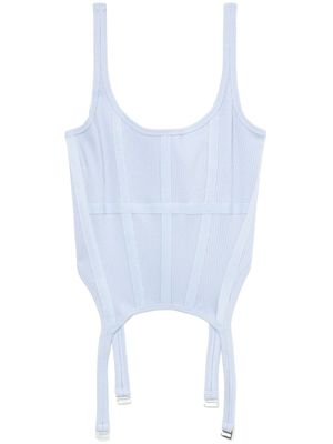 Dion Lee haut en coton à empiècements - Bleu