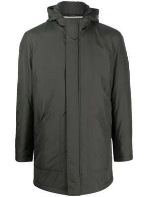 Corneliani manteau zippé à capuche - Vert
