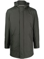 Corneliani manteau zippé à capuche - Vert
