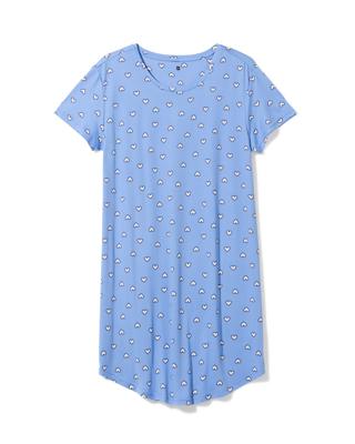 HEMA Damesnachthemd Flair micro hartjes blauw (blauw)