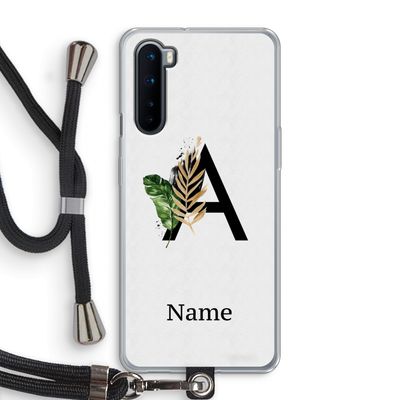 Charcoal Flora: OnePlus Nord Transparant Hoesje met koord