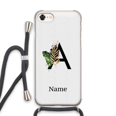 Charcoal Flora: iPhone 8 Transparant Hoesje met koord