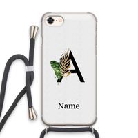 Charcoal Flora: iPhone 8 Transparant Hoesje met koord