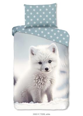 Good Morning Kinderdekbedovertrek "baby poolvos" - Wit - (140x200 cm) - Katoen Flanel Good Morning Kinderdekbedovertrek "baby poolvos" - Wit - (140x200 cm) - Katoen Flanel