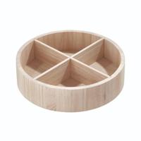 iDesign - Lazy Susan Draaiplateau met Vakken, 30.5 cm, Paulownia Hout,