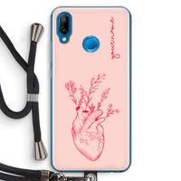 Blooming Heart: Huawei P20 Lite Transparant Hoesje met koord