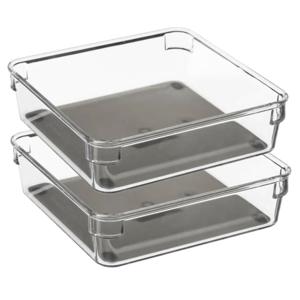 Keuken lade organizer bakje - Set van 2x stuks - 1-vaks - Tidy Smart serie - kunststof - 16 x 16 x 4