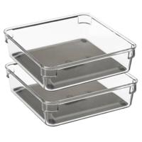 Keuken lade organizer bakje - Set van 2x stuks - 1-vaks - Tidy Smart serie - kunststof - 16 x 16 x 4