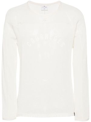 Courrèges t-shirt en résille à logo imprimé - Tons neutres